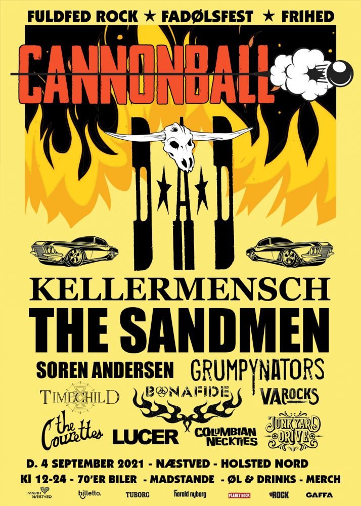 D A D Headlines The Biggest Outdoor Rockfestival In Scandinavia In 21 Cannonball R O C K N L O A D